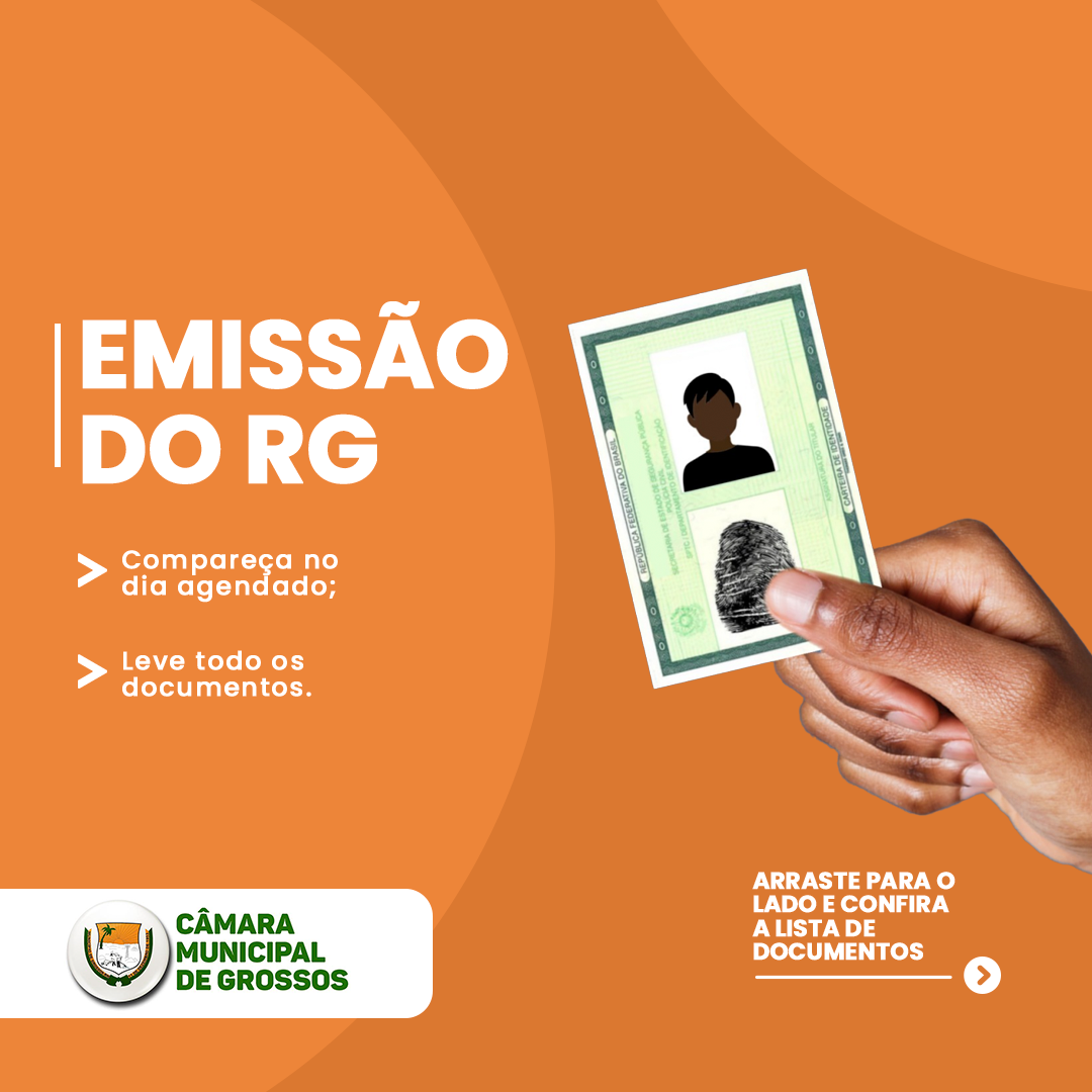 A Câmara Municipal de Grossos retomou a emissão dos RGs