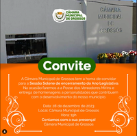 Convite para a Sessão Solene de encerramento do Ano Legislativo